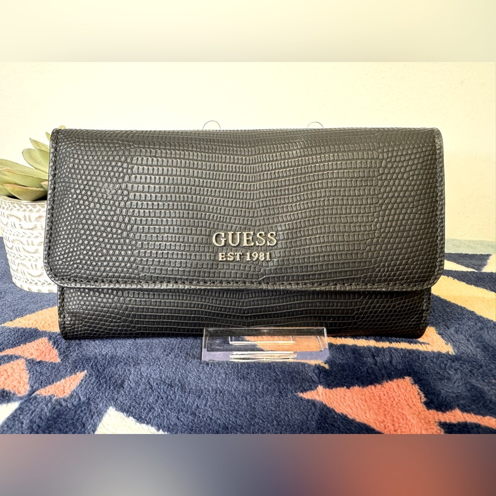Guess Faux Snakeskin Wallet